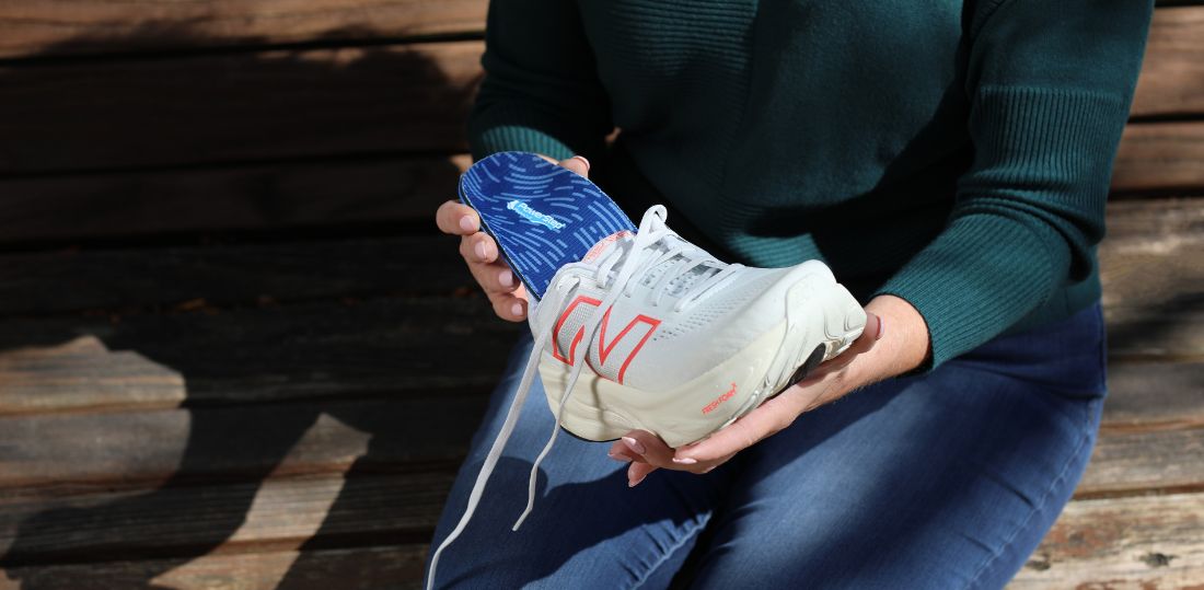 PowerStep Pinnacle insole in a tennis shoe