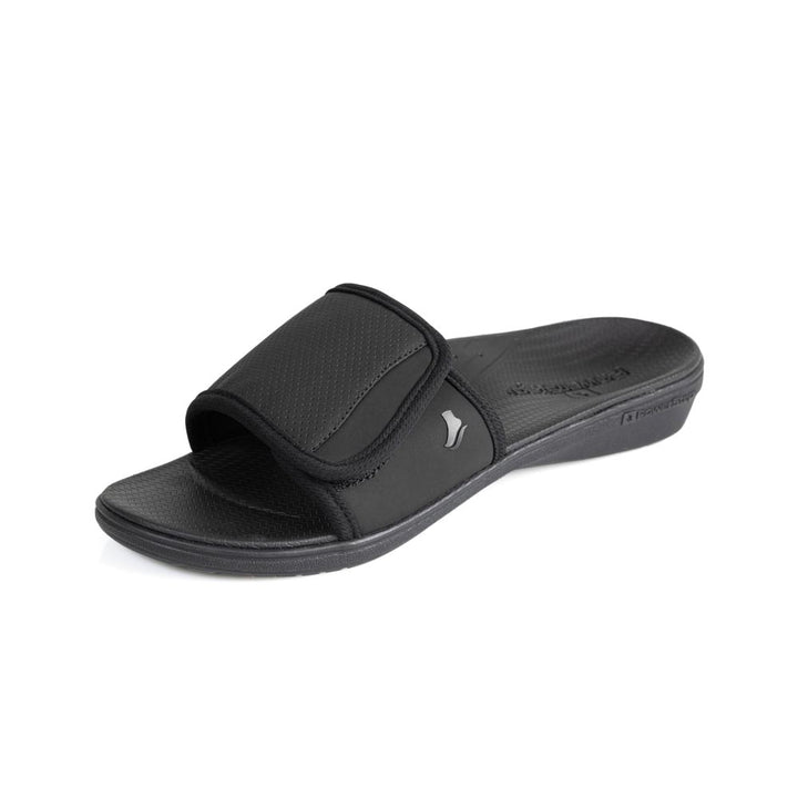 powerstep orthotic arch supporting slide sandals for men, black slide sandals, slip-on shoe 