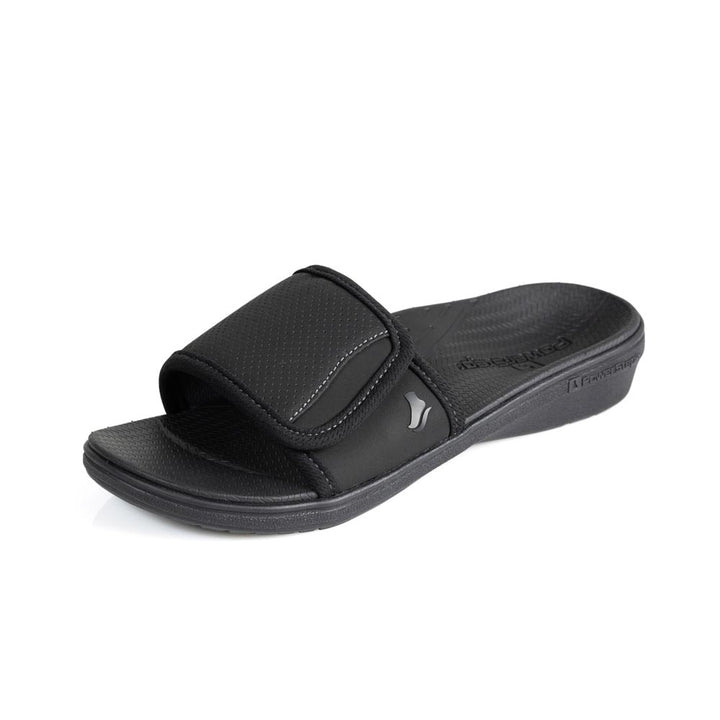 powerstep orthotic arch supporting slide sandals for women, black slide sandals, slip-on shoe 