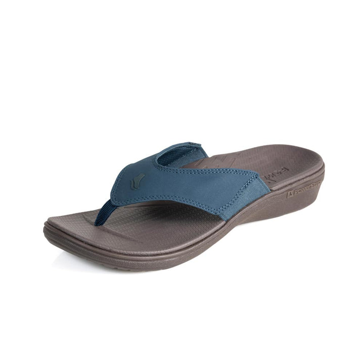 powerstep orthotic arch supporting sandals for women, navy and brown sandals 