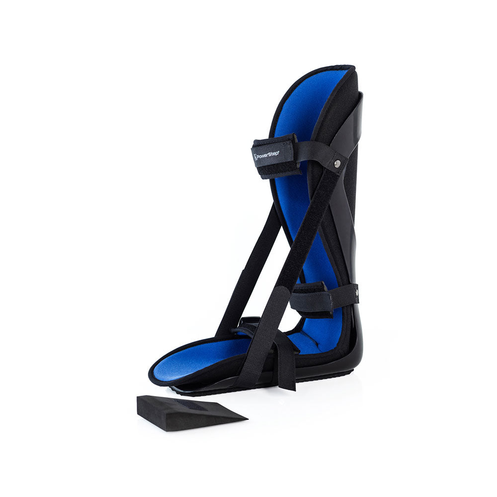 PowerStep Plantar Fasciitis Night Splint for men and women, stretches the plantar fascia to reduce inflammation and pain, comfortable and breathable during night time use, fits right or left foot, polyurethane foam wedge, Plantar Fasciitis, Achilles Tendonitis, Acute Injury &amp; Post Op