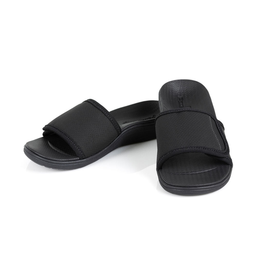 powerstep orthotic arch supporting slide sandals for women, black slide sandals, slip-on shoe 