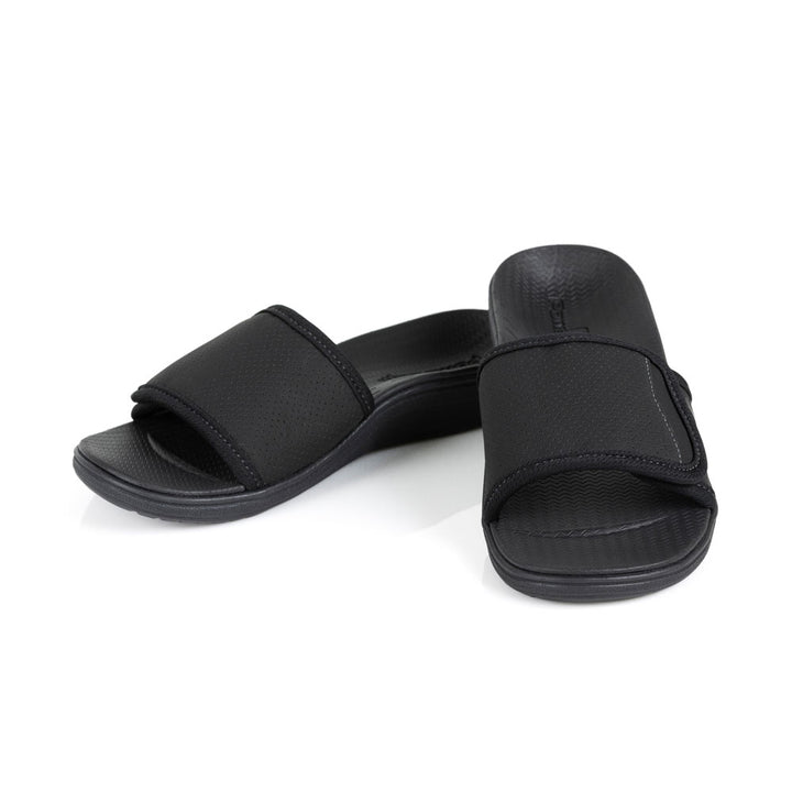 powerstep orthotic arch supporting slide sandals for women, black slide sandals, slip-on shoe 