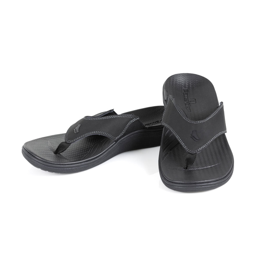 powerstep orthotic arch supporting sandals for women, black sandals #color_black