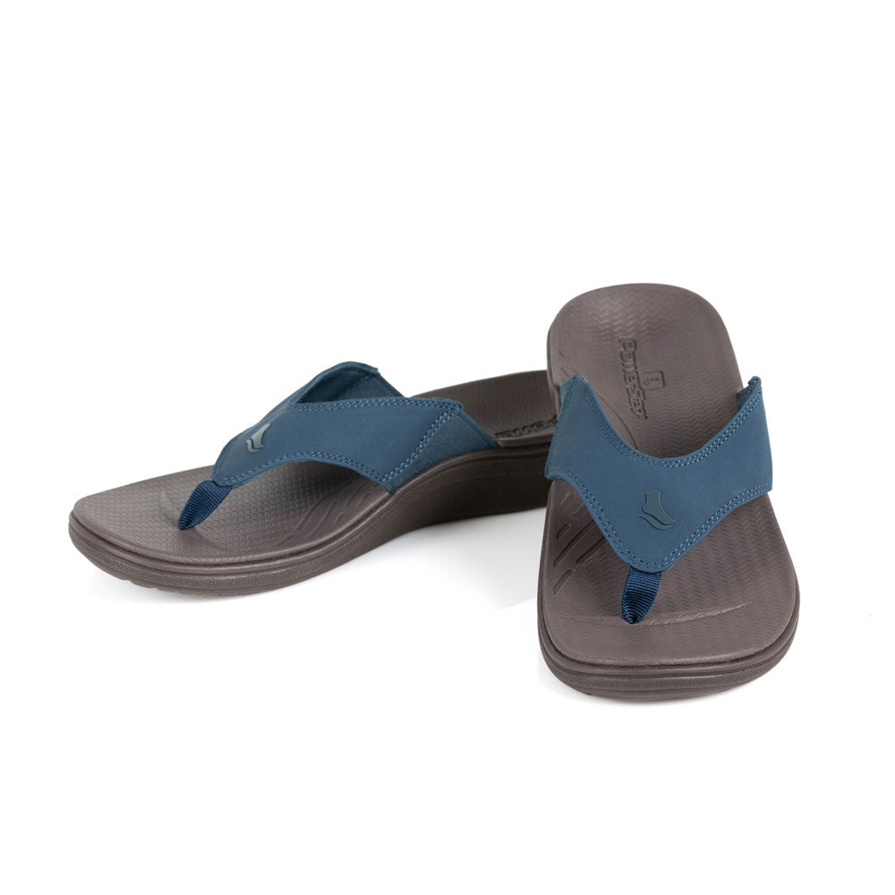 powerstep orthotic arch supporting sandals for women, navy and brown sandals 