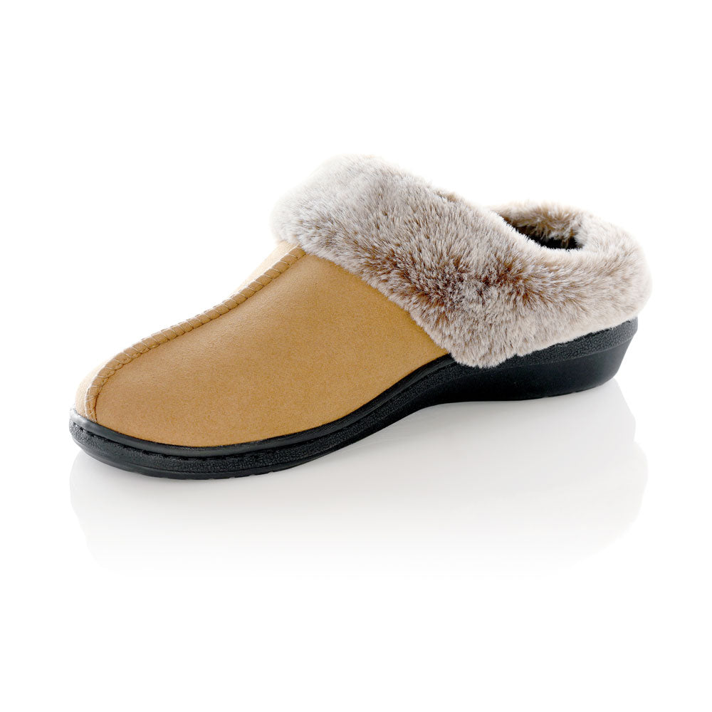 PowerStep Orthotic Arch Supporting clog slippers for Women, slippers that help with pronation, arch supporting footwear, brown slippers for women, cushioned midsole absorbs shock 