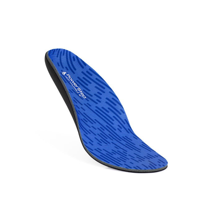 Floating view of PowerStep Heat Moldable custom orthotics, affordable custom orthotics for all arch heights, inserts for flat feet, inserts for high arches, inserts for feet, men&