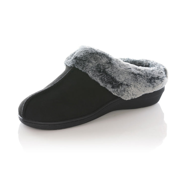 PowerStep Orthotic Arch Supporting clog slippers for Women, slippers that help with pronation, arch supporting footwear, black slippers for women, cushioned midsole absorbs shock 