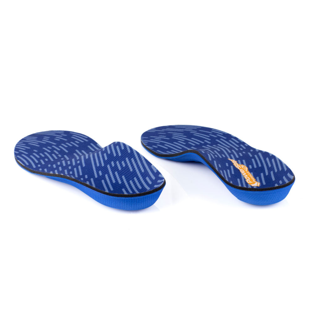 View of Pinnacle Low orthotic arch support shoe inserts from heel to toe, relieves foot, arch, and heel pain, and sore, aching feet, shoe insoles for walking, womens orthotic shoe inserts, mens orthotic shoe inserts, Low arch support helps to correct overpronation and prevent plantar fasciitis, insoles for shoes, insoles for flat feet, low arch support shoe orthotics